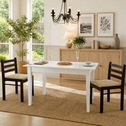 Set of 2 Brown Rubberwood Dining Chairs with Velvet Seats