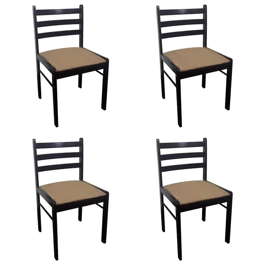 Set of 4 Classic Dining Chairs with Velvet Seats
