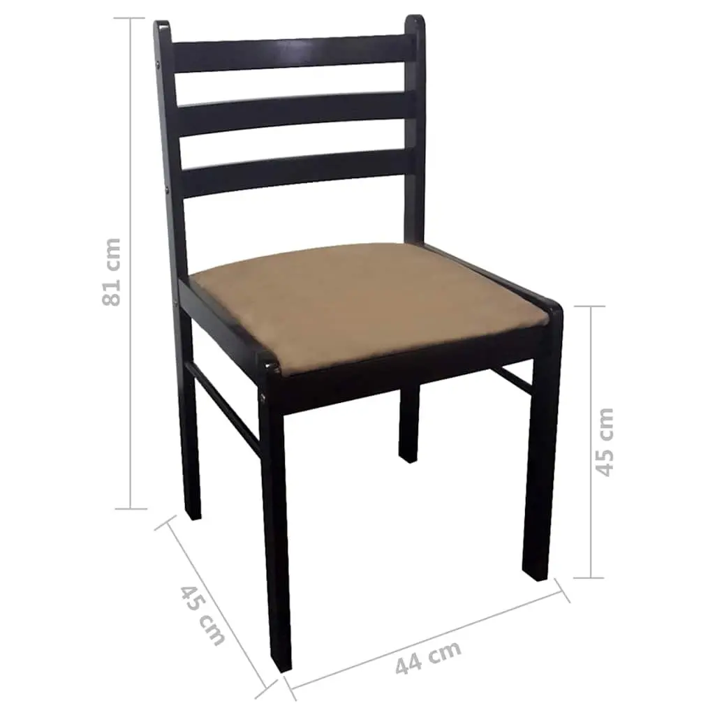 Set of 4 Classic Dining Chairs with Velvet Seats