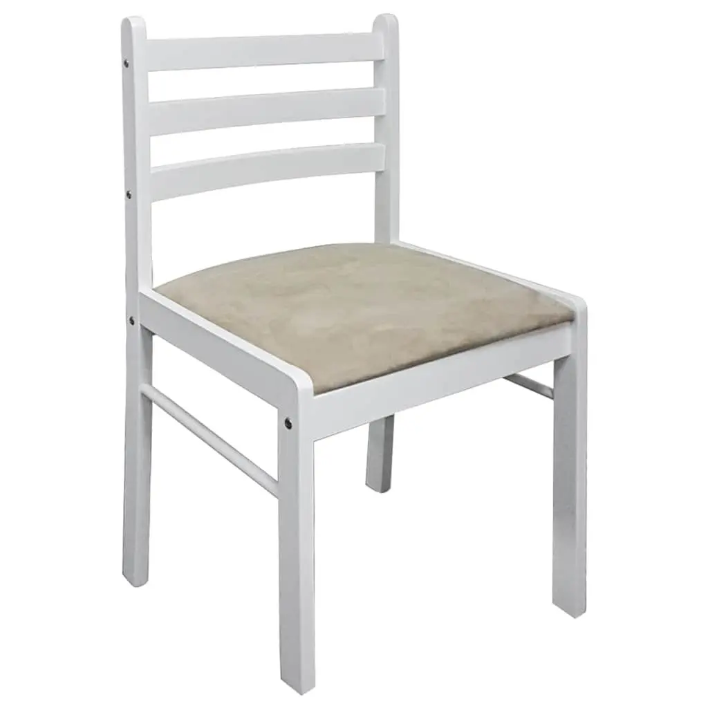 Set of 4 White Dining Chairs with Padded Seats