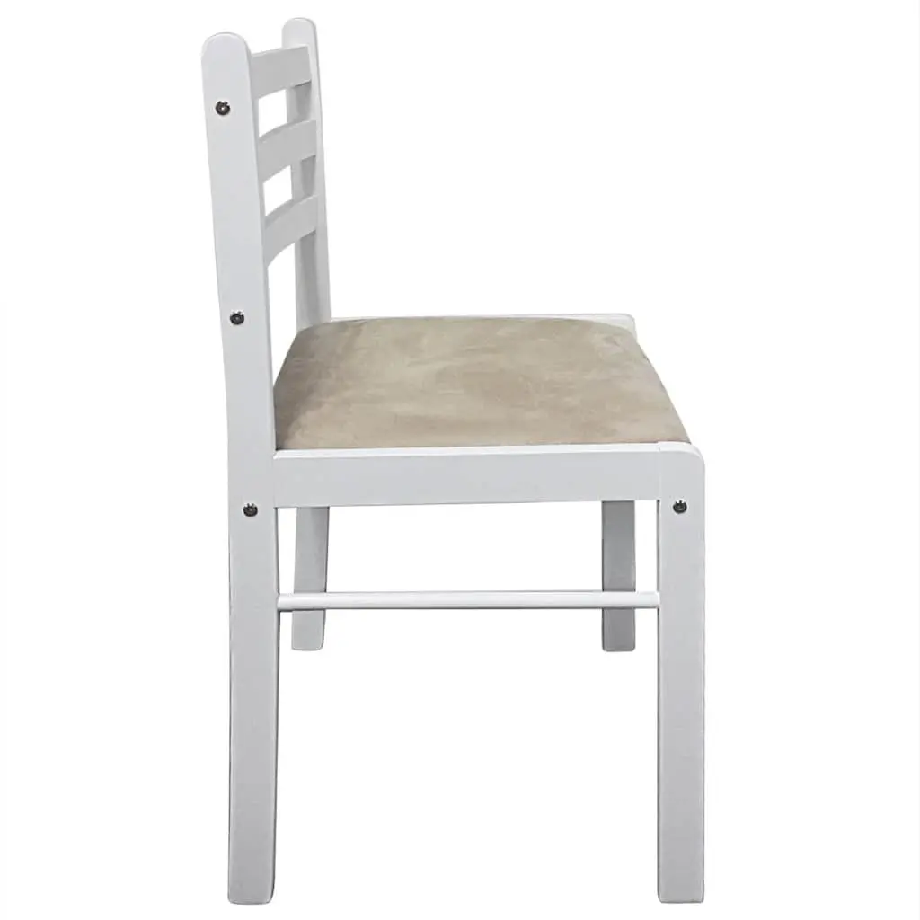 Set of 4 White Dining Chairs with Padded Seats