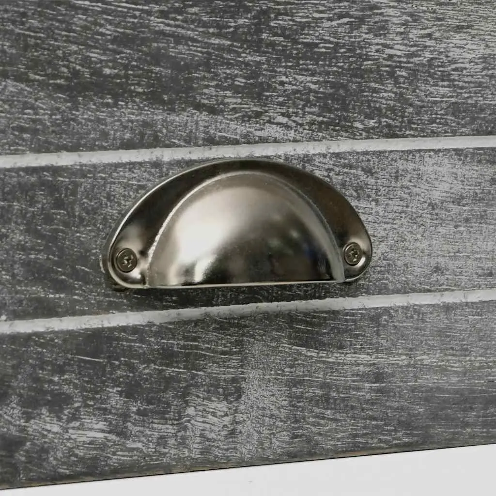 Grey and White Bedside Table Set with 2 Drawers