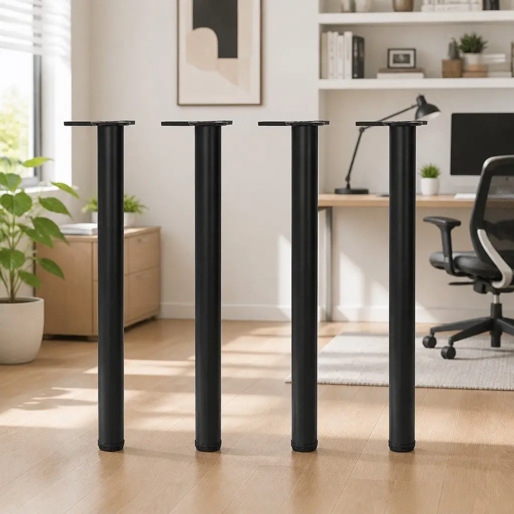 Table Legs Adjustable 710mm Black Set of 4 Furniture Support