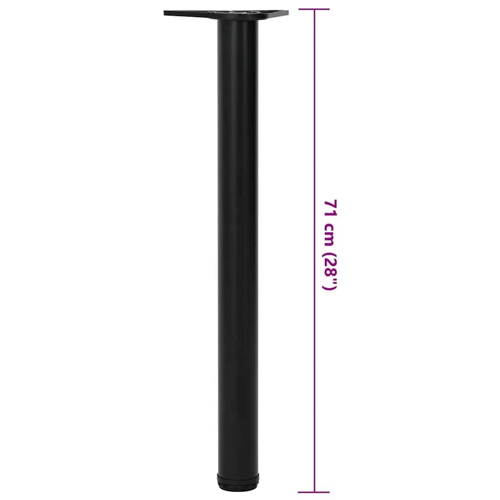 Table Legs Adjustable Black 710 mm Replacement Furniture Support Set 4 pcs