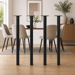 Sturdy Black Table Legs Set of 4, 870mm Height