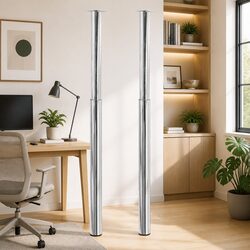 Adjustable Chrome Telescopic Table Legs Set of 2