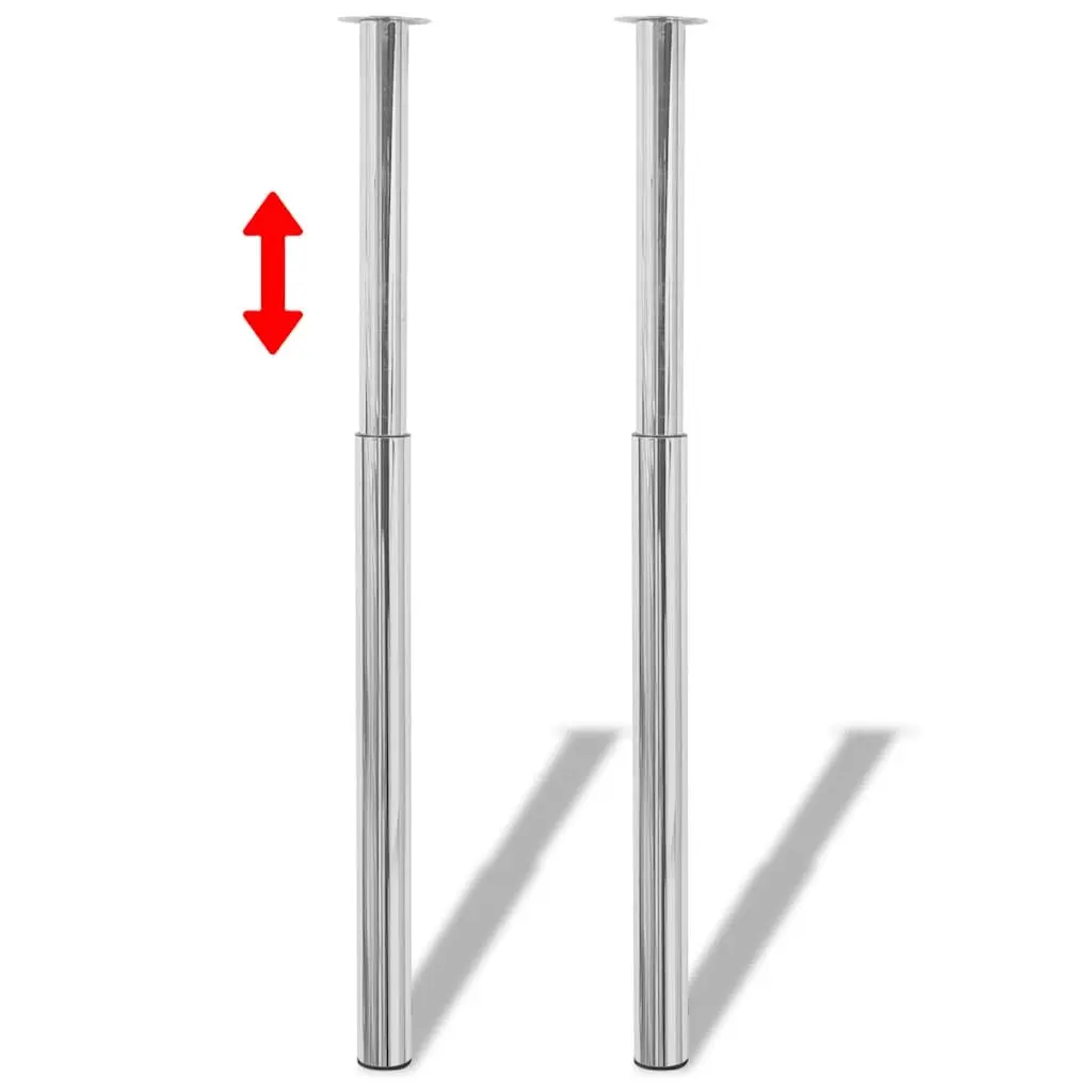 Adjustable Chrome Telescopic Table Legs Set of 2