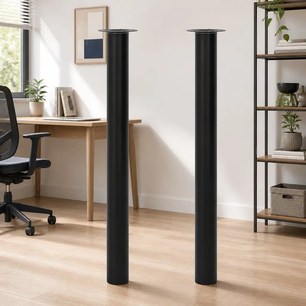 Adjustable Telescopic Table Legs Set in Black