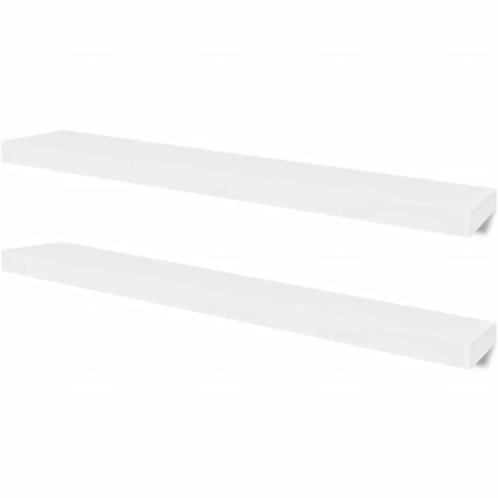 White MDF Floating Shelves Set of 2 for Display