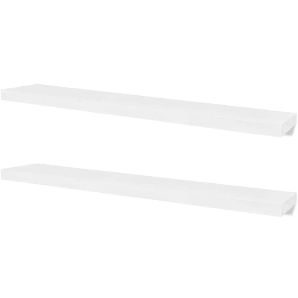 Floating White MDF Wall Shelves for Home Décor