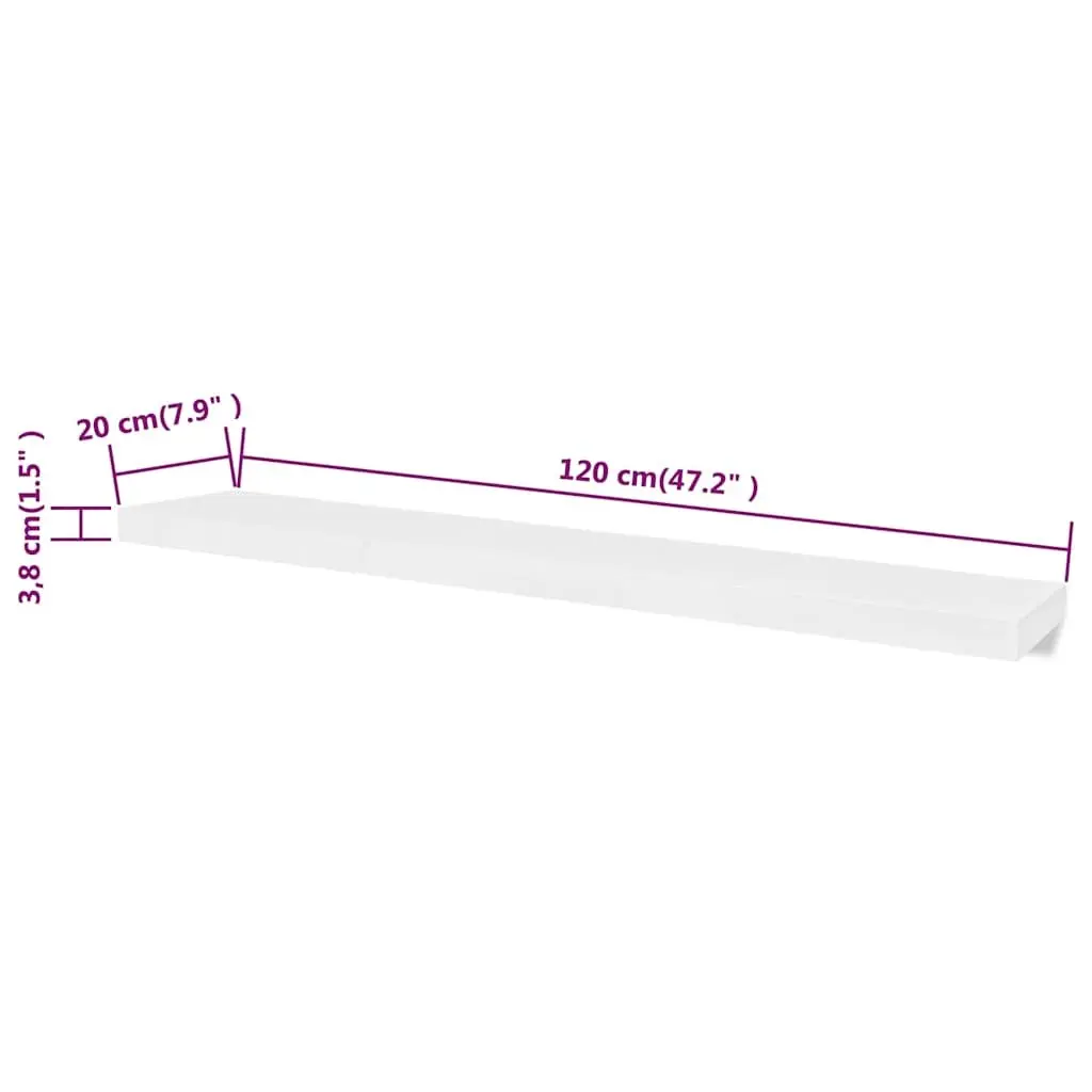 Floating White MDF Wall Shelves for Home Décor