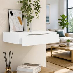 Floating Wall Display Shelf with Drawer for Storage