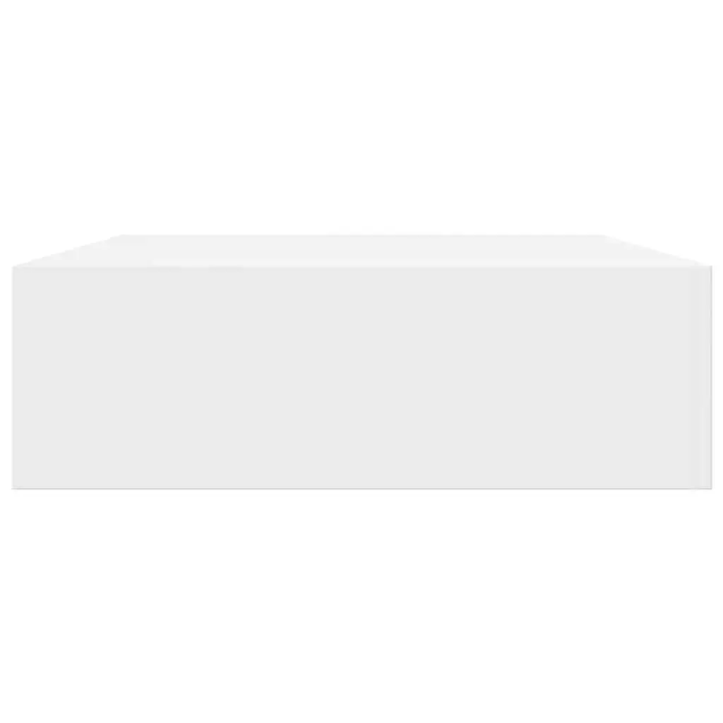 Floating Wall Shelf White MDF with Drawer Size Suitable for Books DVDs Collectables Ornaments