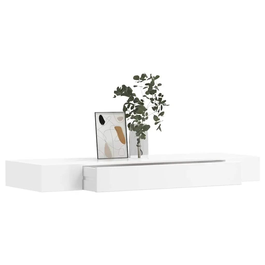 White Wall Shelf with Drawer for Home Organization