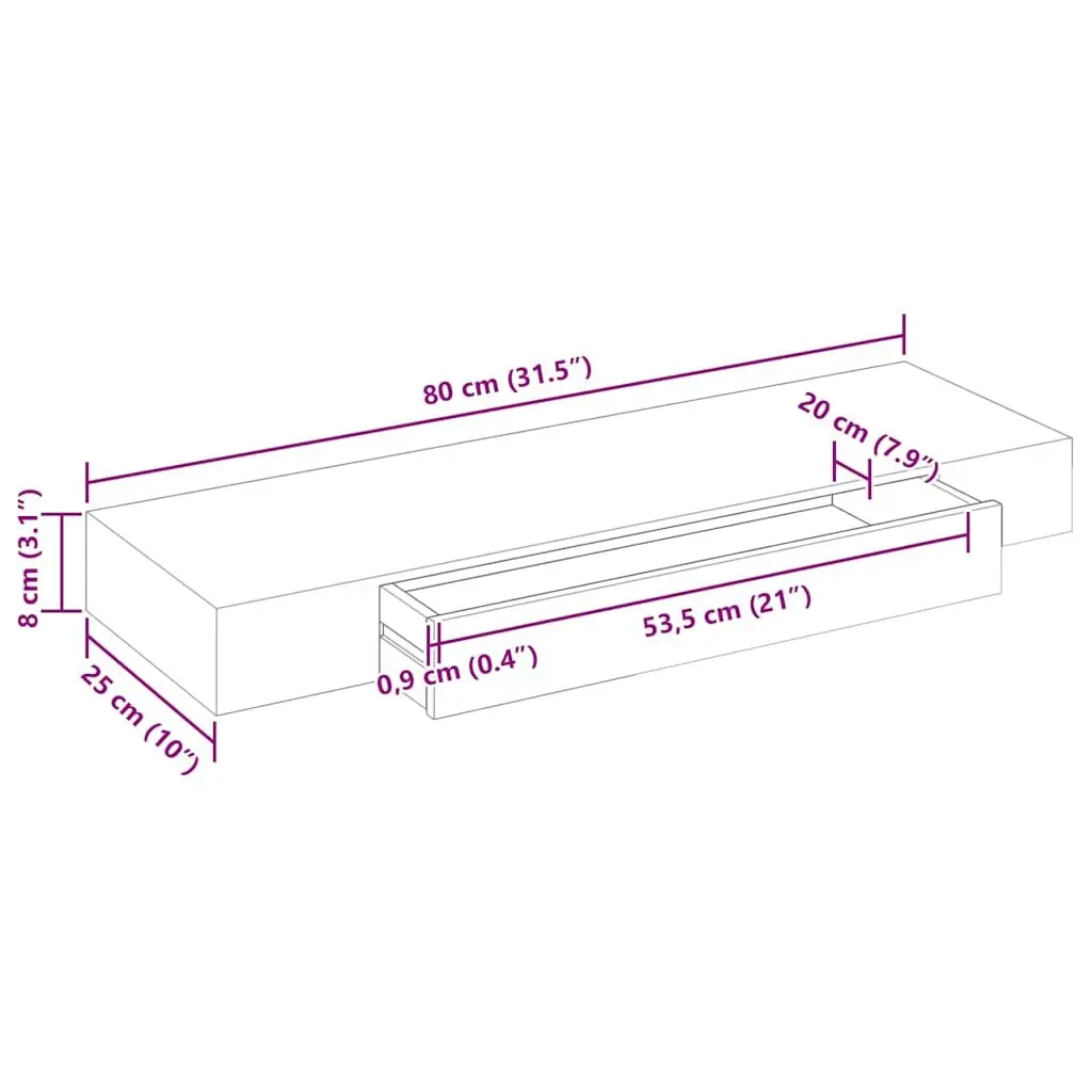 White Wall Shelf with Drawer for Home Organization