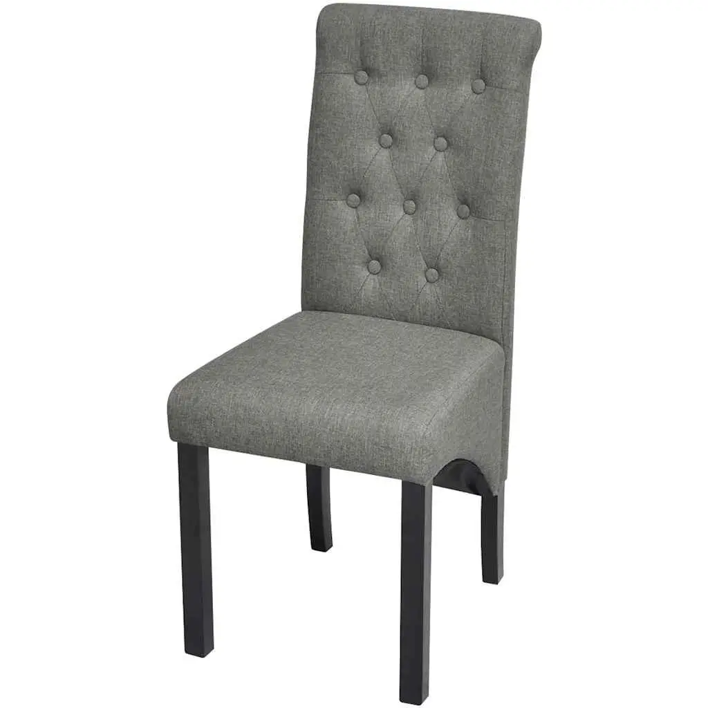 Set of 2 Light Grey Upholstered Dining Chairs