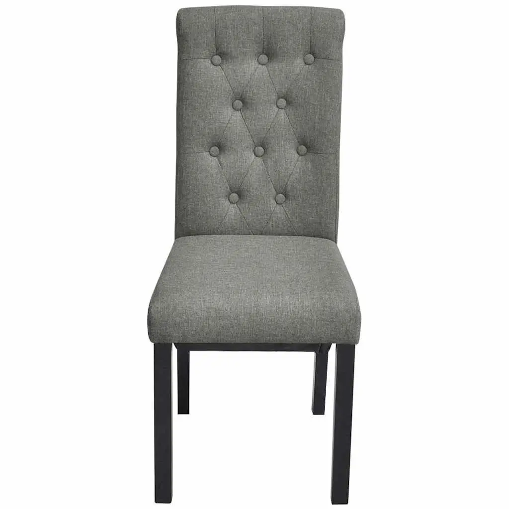 Set of 2 Light Grey Upholstered Dining Chairs