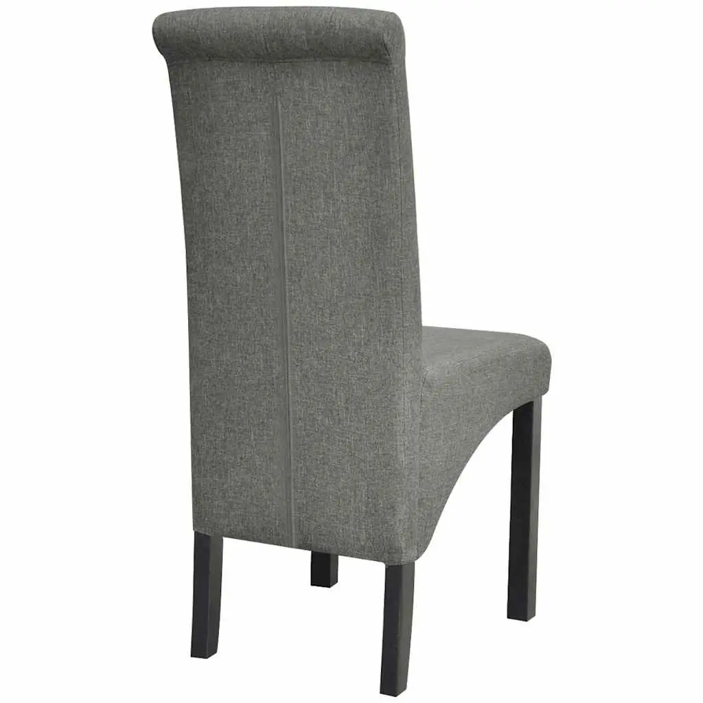 Set of 2 Light Grey Upholstered Dining Chairs