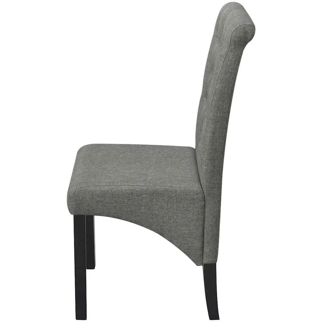Set of 2 Light Grey Upholstered Dining Chairs