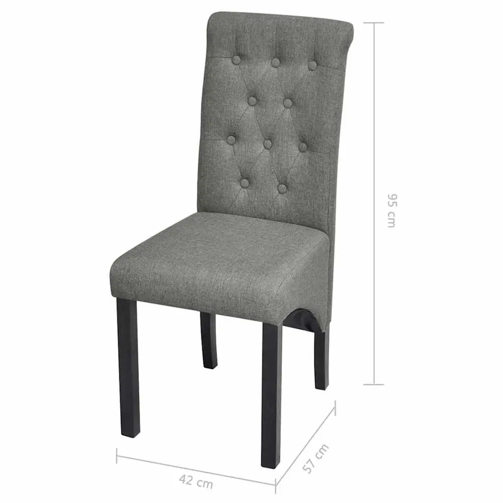 Set of 2 Light Grey Upholstered Dining Chairs