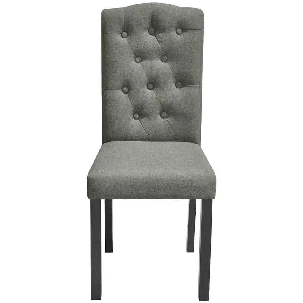 Dining Chairs Grey Upholstered Kitchen Seating Wooden Legs 2 Piece