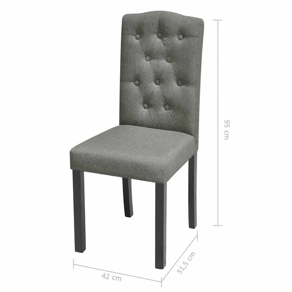 Dining Chairs Grey Upholstered Kitchen Seating Wooden Legs 2 Piece