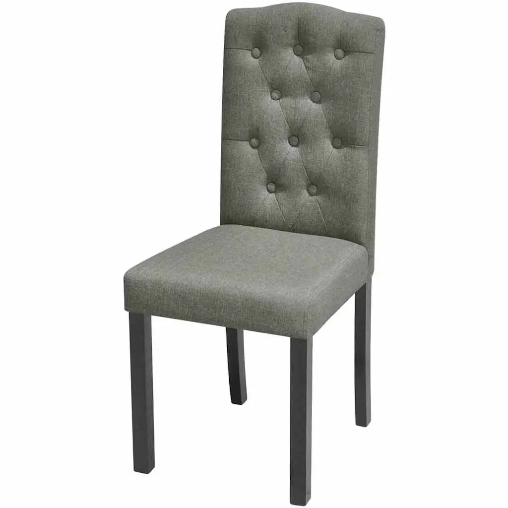 Dining Chairs Grey Upholstered 4 Piece Kitchen Seating Wooden Legs