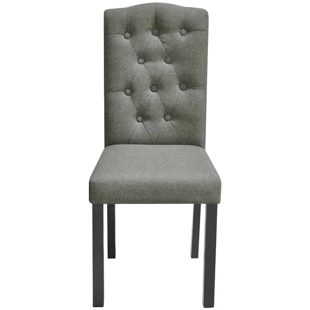 Dining Chairs Grey Upholstered 4 Piece Kitchen Seating Wooden Legs