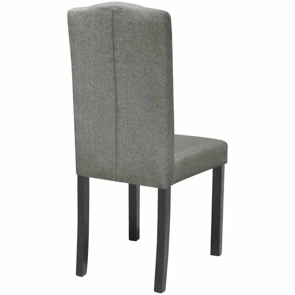 Dining Chairs Grey Upholstered 4 Piece Kitchen Seating Wooden Legs