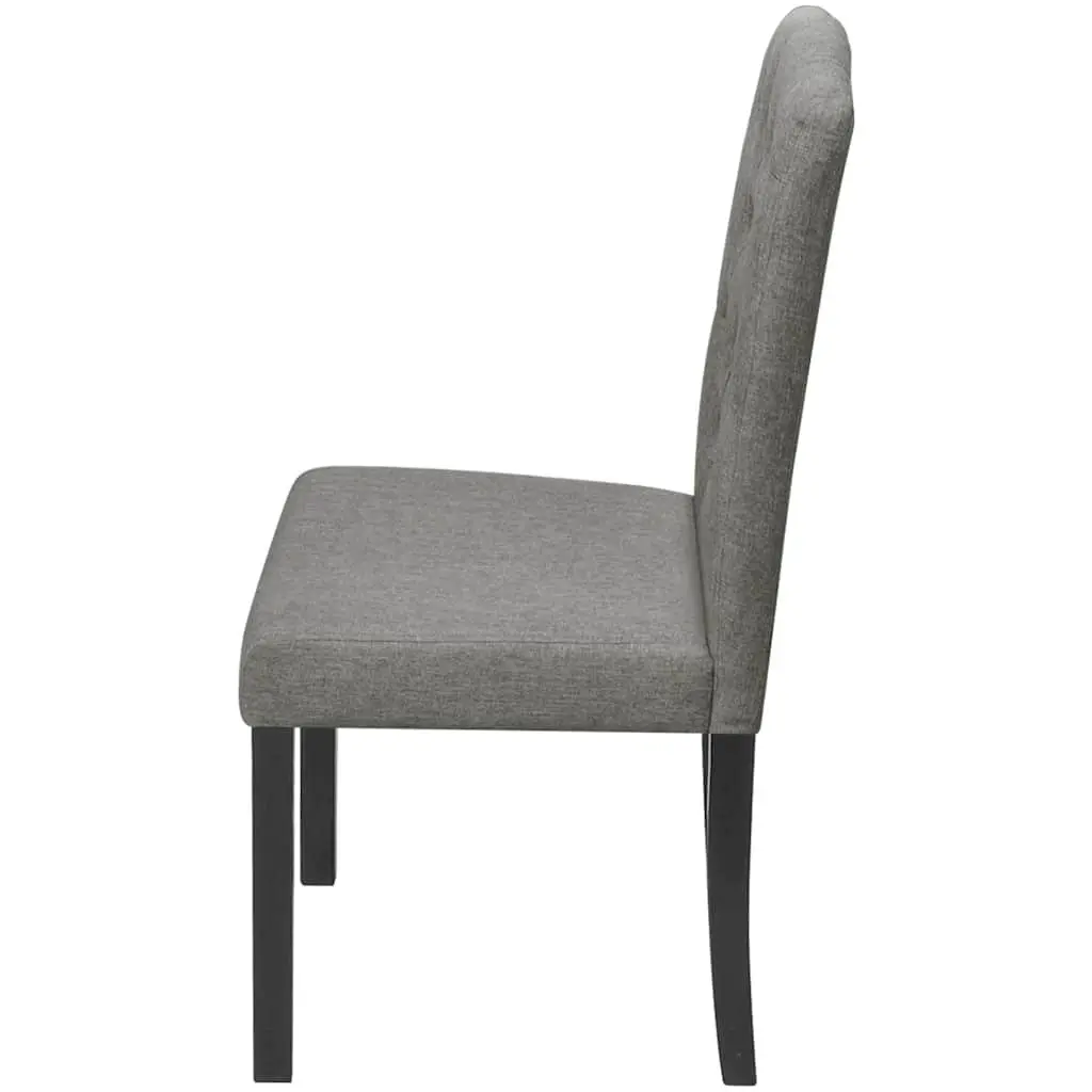 Dining Chairs Grey Upholstered 4 Piece Kitchen Seating Wooden Legs