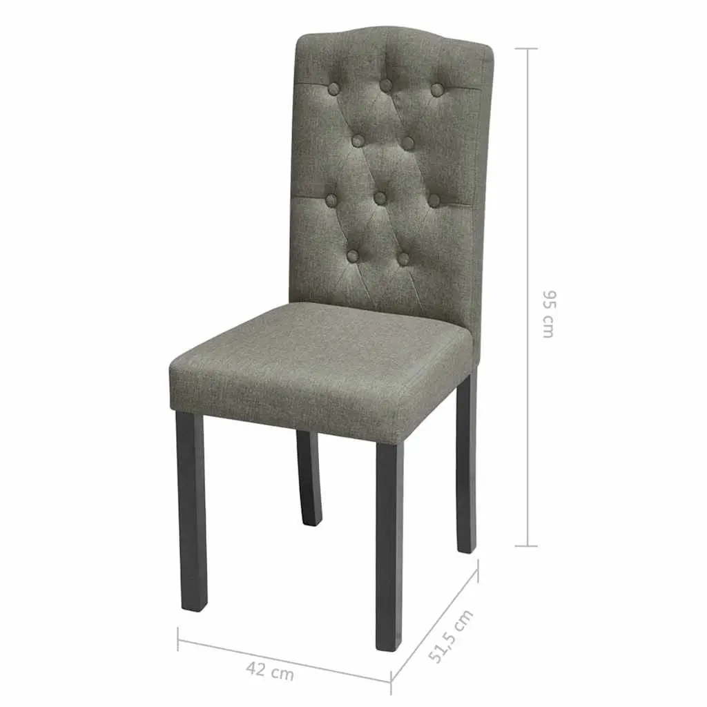 Dining Chairs Grey Upholstered 4 Piece Kitchen Seating Wooden Legs
