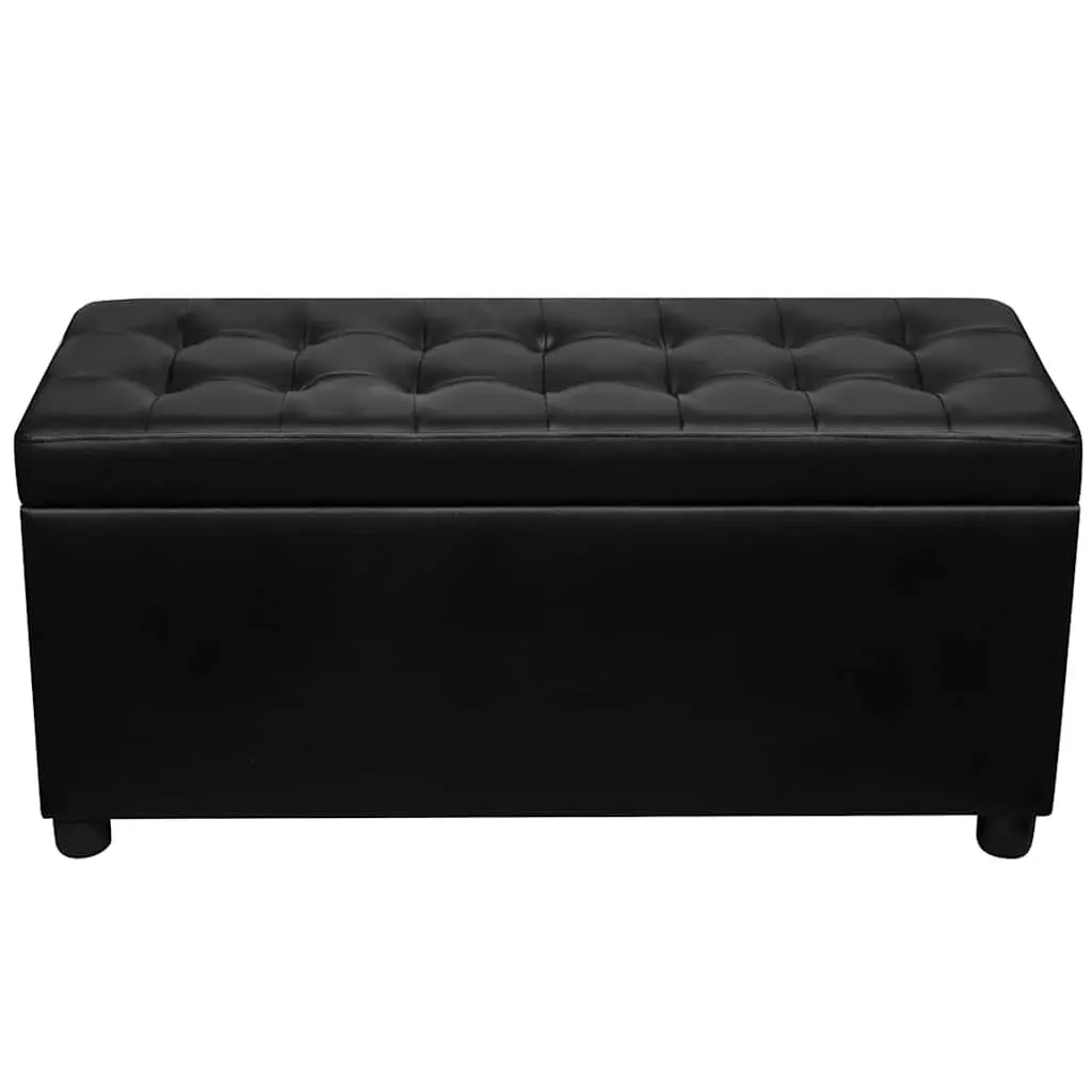 Black Storage Ottoman with Hidden Compartment