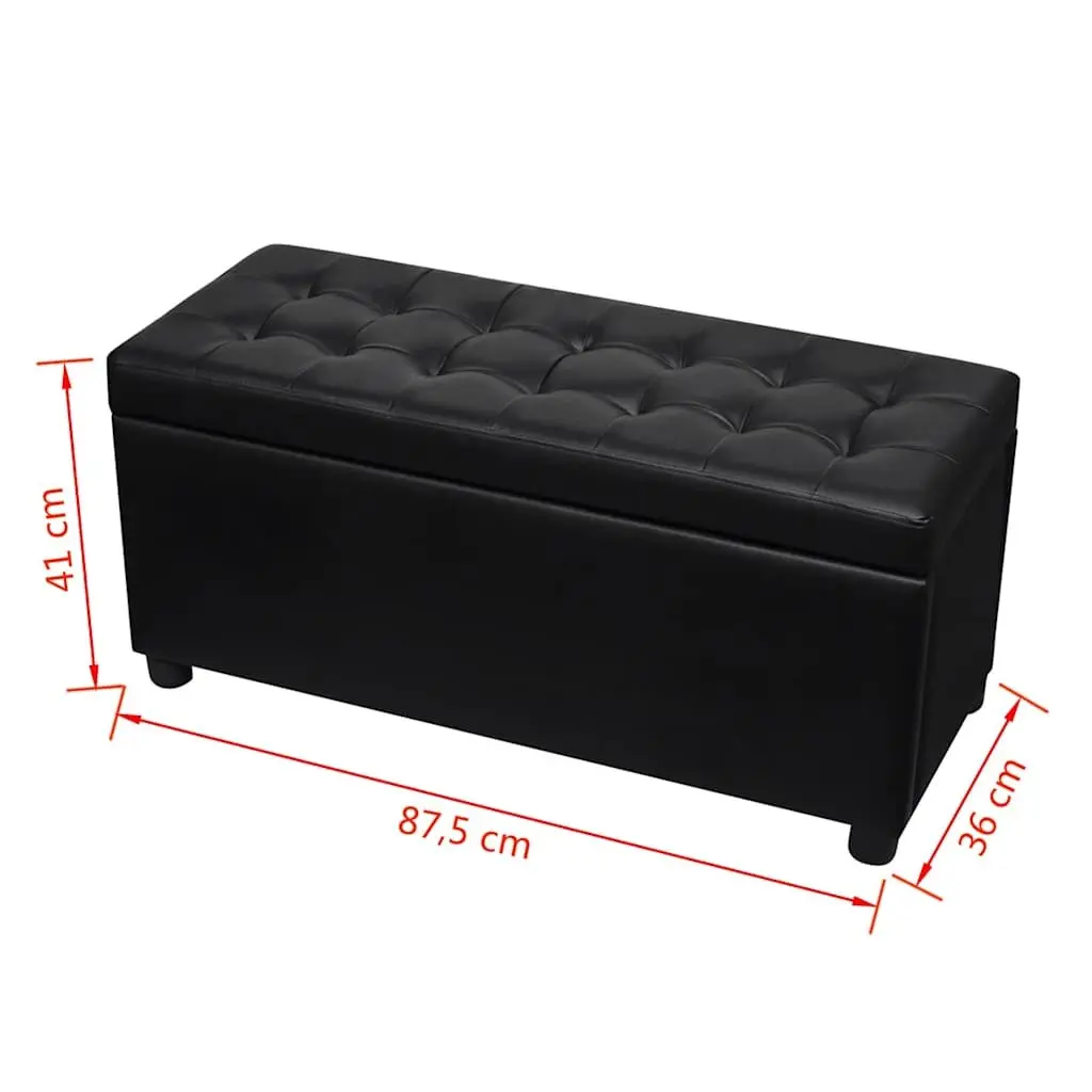 Black Storage Ottoman with Hidden Compartment
