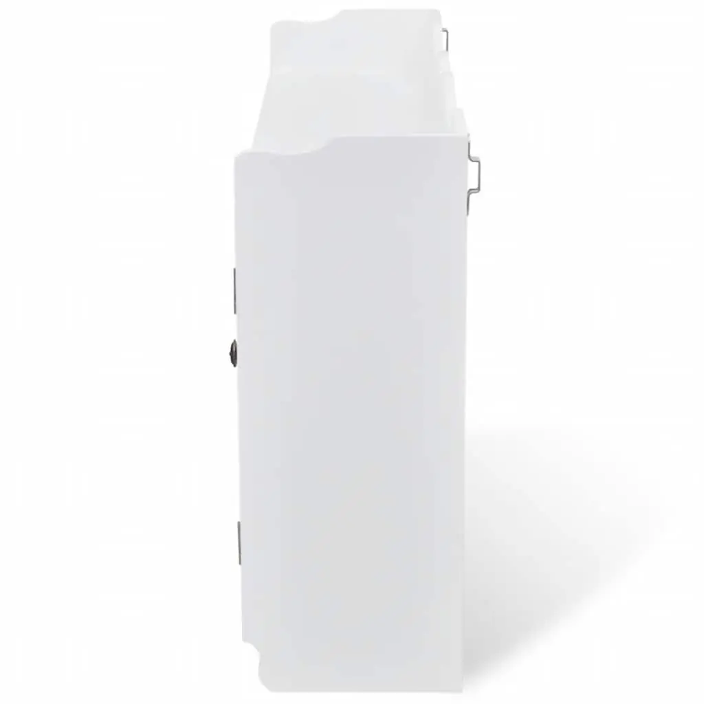 White MDF Wall Display Cabinet with Glass Doors