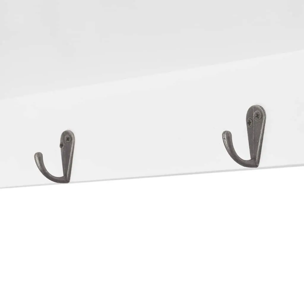 White MDF Wall Display Cabinet with Glass Doors