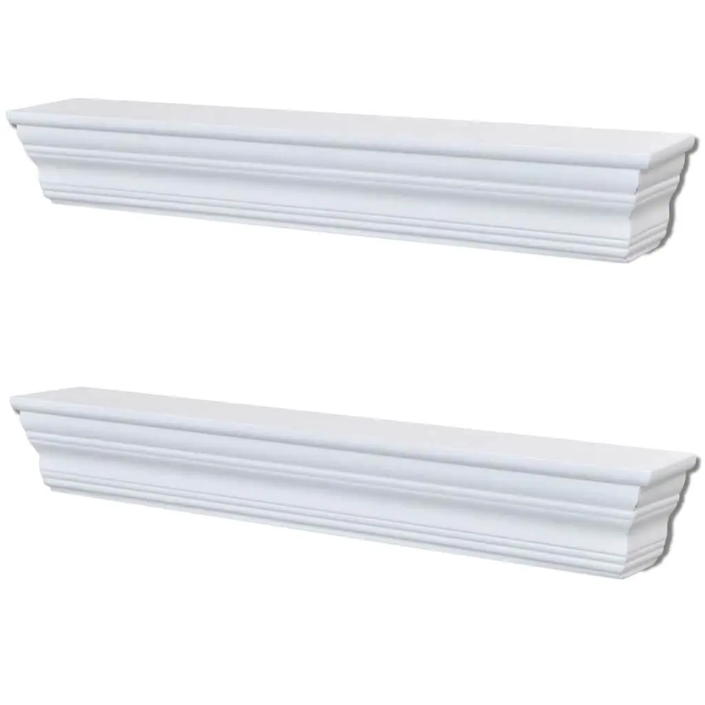 Wall Shelves White Baroque Style Floating Storage 2 Piece