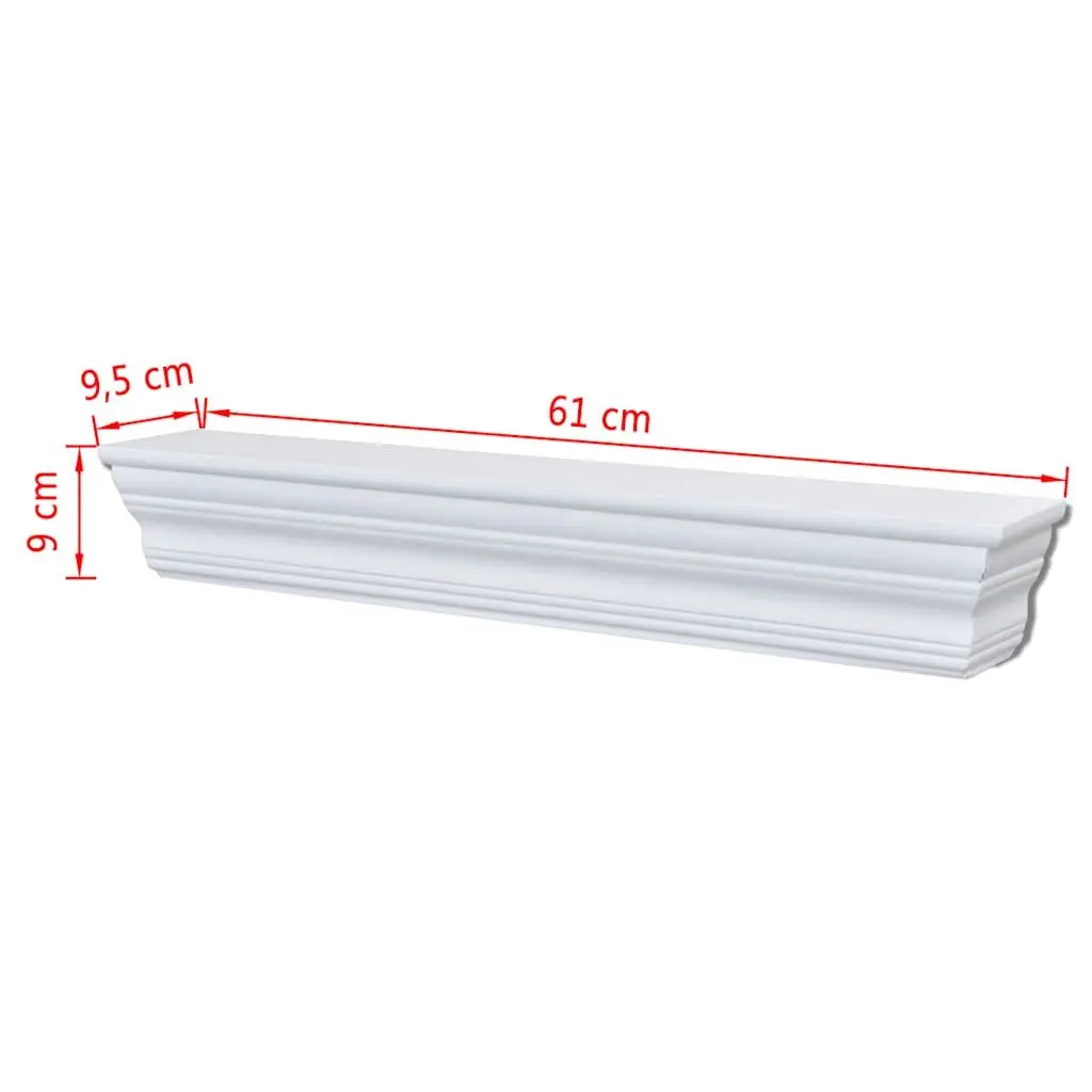 Wall Shelves White Baroque Style Floating Storage 2 Piece