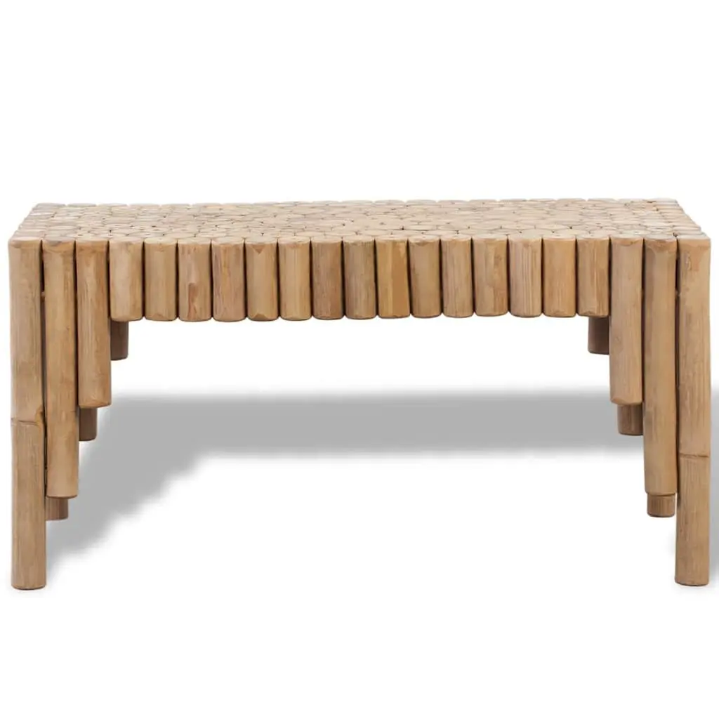 Bamboo Coffee Table Brown Living Room Accent Furniture Modern Design Home Decor