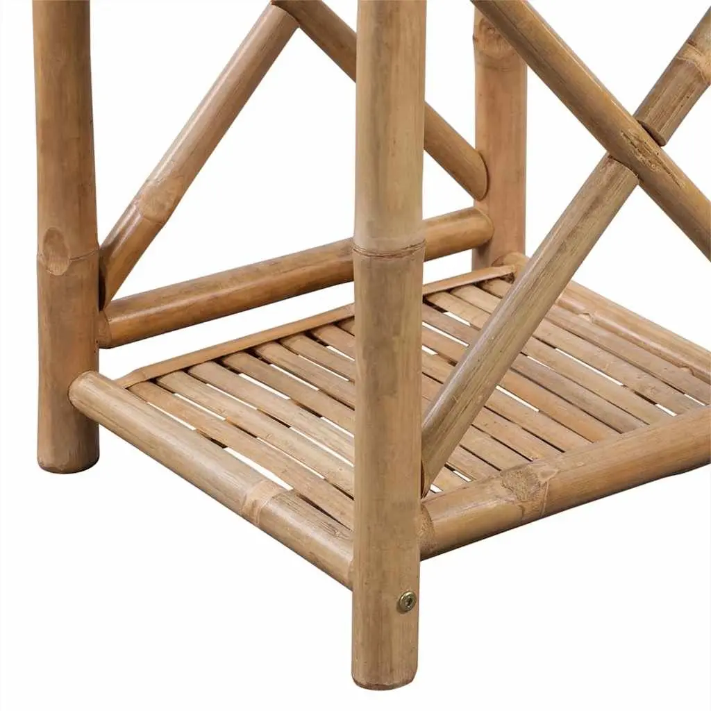 3-Tier Square Bamboo Shelf Brown Bathroom Living Room Display Stand Storage