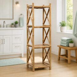 4-Tier Bamboo Shelf for Stylish Home Storage