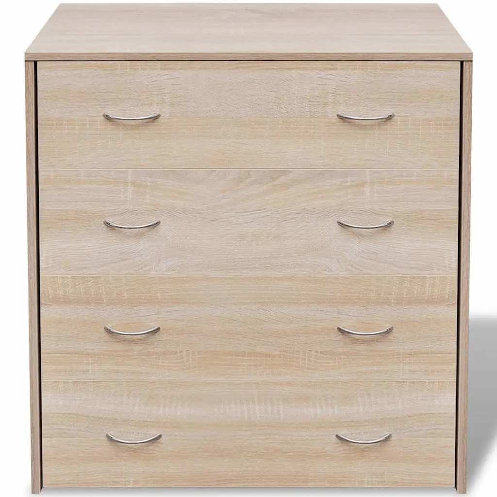 Sideboard Storage Cabinet with 4 Drawers Oak Colour Living Room Hallway