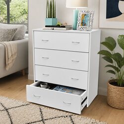 Elegant White Sideboard with 4 Drawers