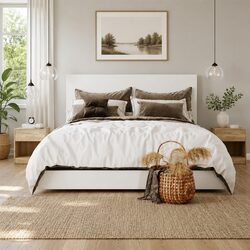 Cozy Brown Bedside Table Set with Drawer Storage