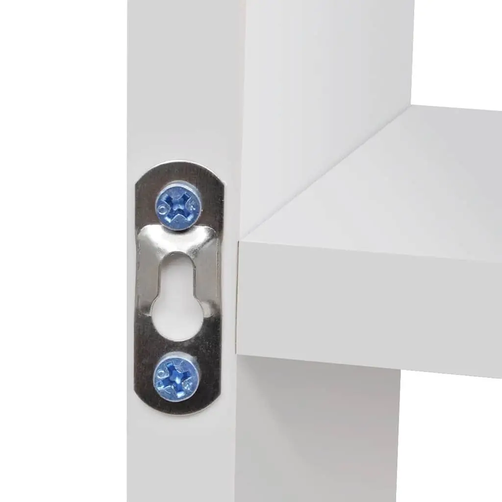 Floating White Display Shelf with 8 Open Compartments