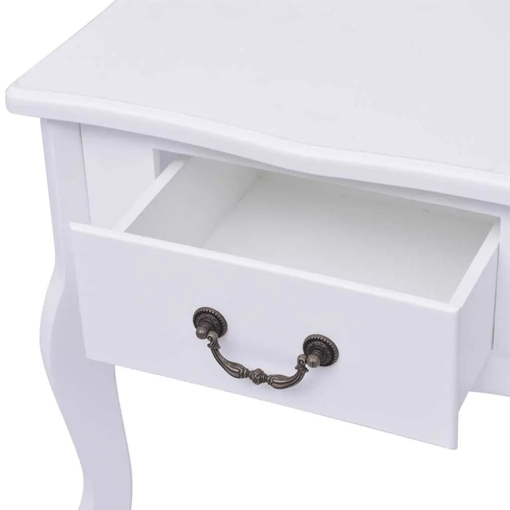 White Bedside Cabinet Nightstand End Table Drawer Storage Accent Furniture