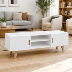High Gloss White MDF TV Stand with Storage