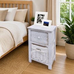 Charming White Wood Nightstands Set of 2