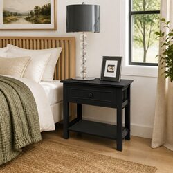 Charming Black Wood Nightstand Set for Cozy Bedrooms