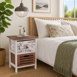 Charming Wooden Bedside Cabinets 2 Piece Set