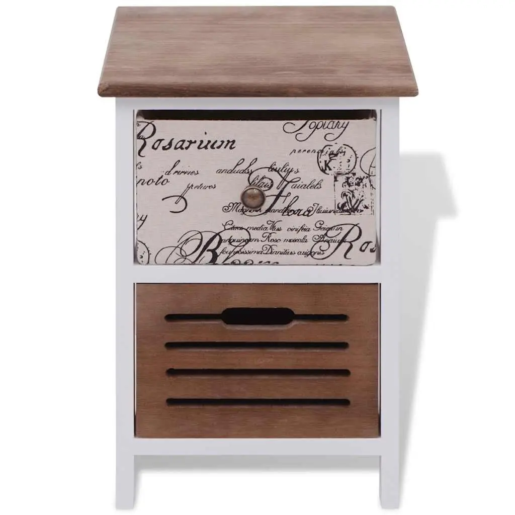 Wooden Bedside Cabinets 2 Piece Set Nightstand Storage Drawer Cabinet Country
